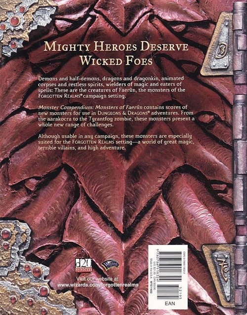 Dungeons & Dragons 3.5 - Forgotten Realms - Monster Compendium Monsters of Faerun (Genbrug)